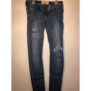 Blue fade hollister ripped jeans